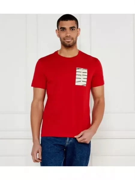 Calvin Klein Jeans Tricou SERIF BOX GRAPHIC roșu