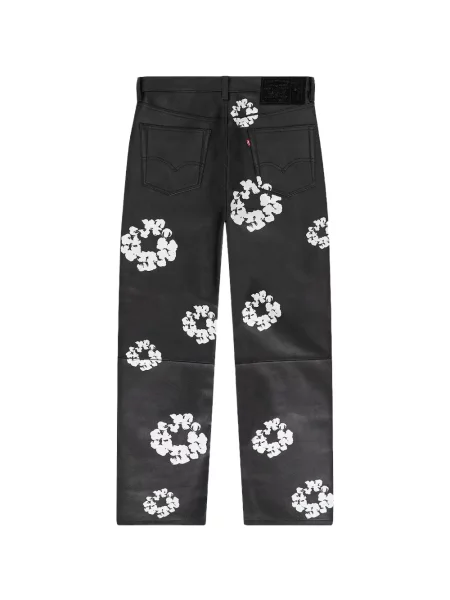 Pantaloni Denim Tears cu model floral negru