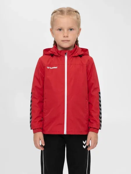 Kurtka do piłki nożnej dla dzieci Hummel Authenctic All-Weather czerwona