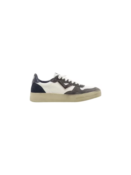Sneakersy 4b12 skórzane brązowe