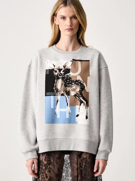 MUNTHE bluza z bawełną szara