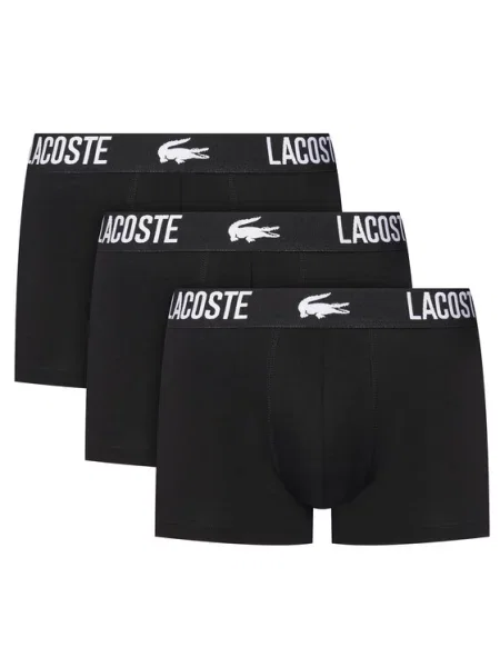 Lacoste Σετ μποξεράκια 3 τμχ μαύρο