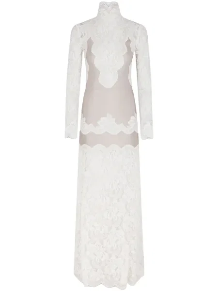 Maksi sukienka maxi Rabanne z dżerseju garniturowa biała