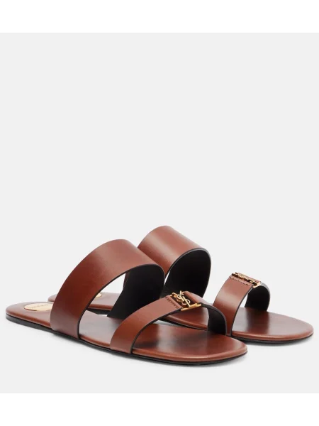 Sandale Saint Laurent din piele maro