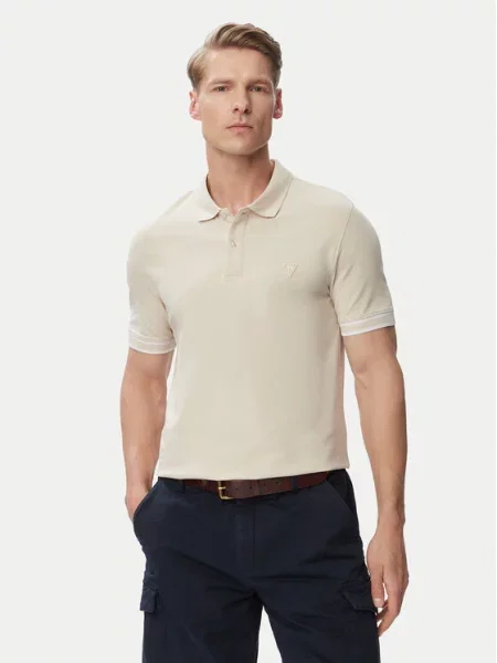 Guess Polo majica Svetlo bež