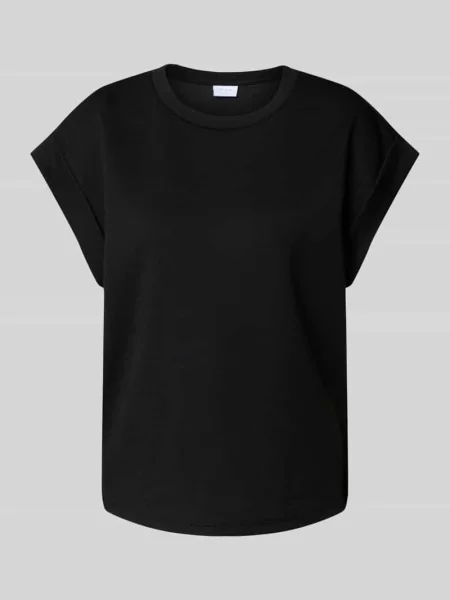 T-shirt z okrągłym dekoltem model ‘SIFFI’ Vila czarna