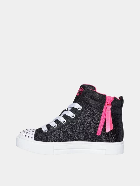 Дитячі Кеди високі Skechers Twinkle Toes: Twinkle Sparks Charm Bestie текстиль/штучна шкіра чорний