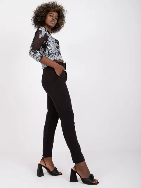 Pantaloni Fashionhunters negru
