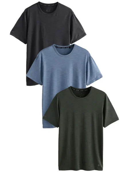 Next Tricou funcțional albastru amestec / verde închis negru