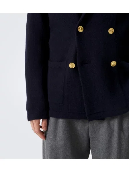 Kašmírový dvojradov kardigán Polo Ralph Lauren modrá
