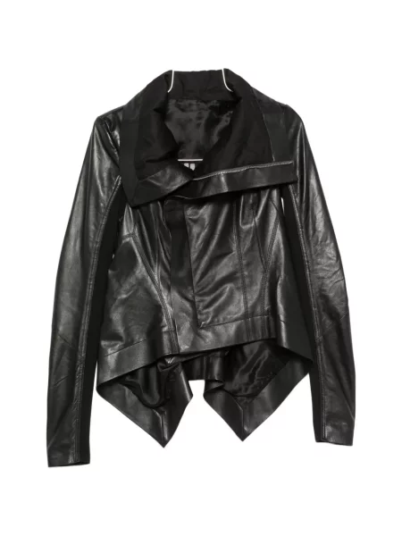 Μακρύς δερμάτινο μπουφάν Rick Owens μαύρο