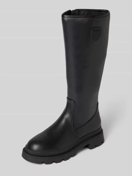 Kozaki z detalem z logo model Blauer czarne