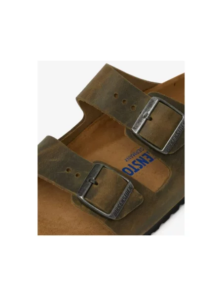 Klapki BIRKENSTOCK Arizona SFB LEOI Narrow faded khaki brązowe