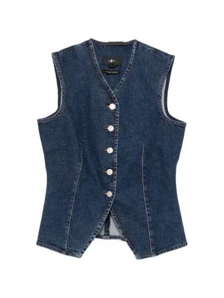 Vestă denim 7 For All Mankind albastru
