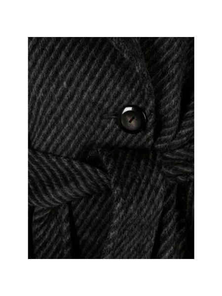Płaszcz Emporio Armani wełniany wiązany szary