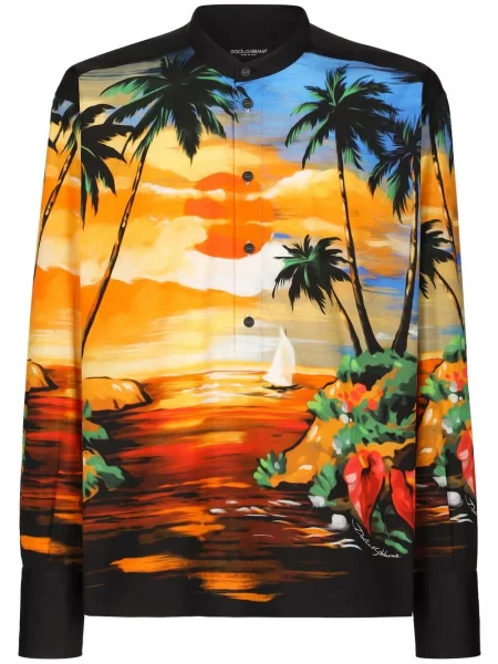 Cămașă Dolce & Gabbana cu imagine negru