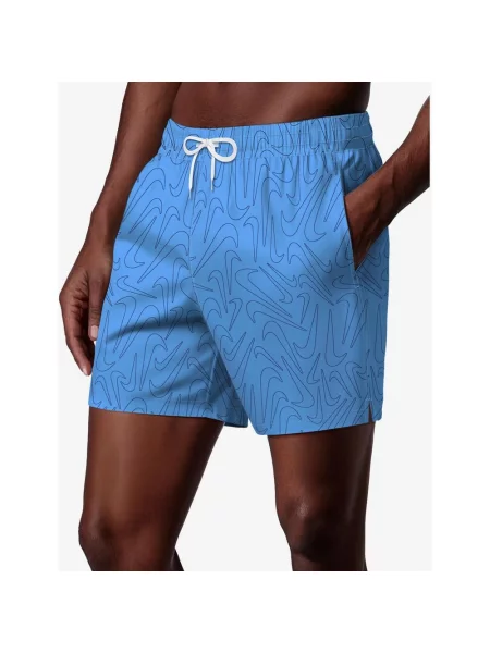 Kąpielówki Nike Swim Breaker Tossed Swoos Volley jasnoniebieskie S niebieskie