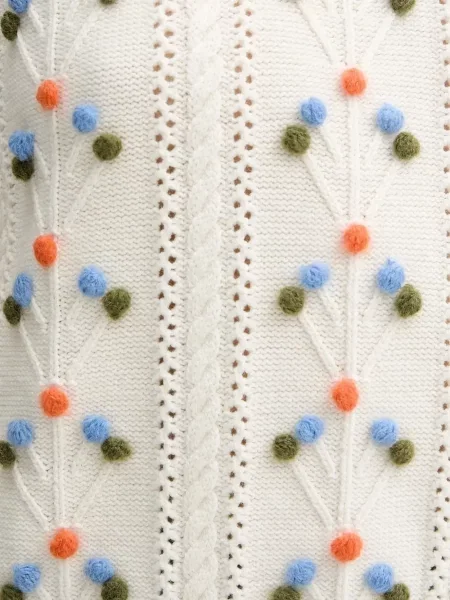 Vestă Ps Paul Smith tricotate cu pompoane alb