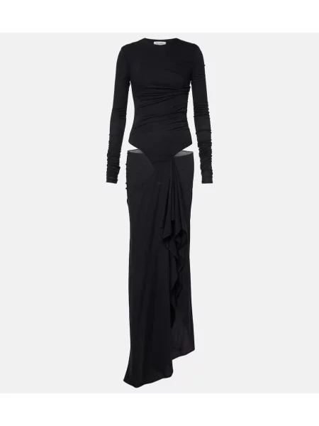 Rochie maxi The Attico transparente de costum negru