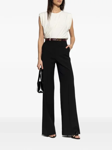 Koszulka Michael Michael Kors w paski z okrągłym dekoltem bez rękawów niebieska