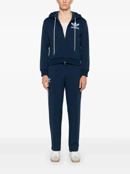 Hanorac din fleece Adidas cu glugă roșu