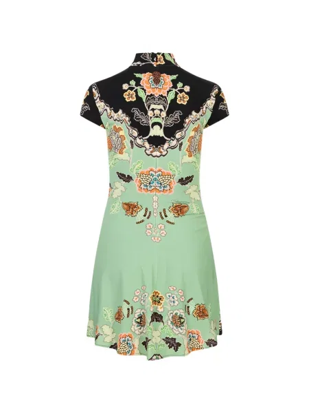 Rochie mini Roberto Cavalli cu model floral cu imagine verde