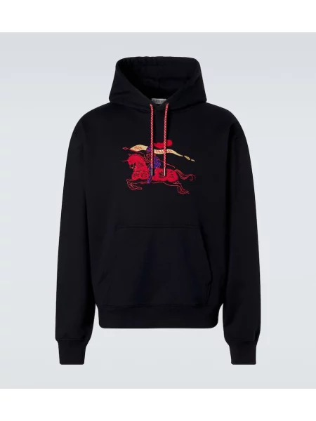 Суичър с качулка Burberry синьо