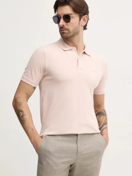 United Colors Of Benetton Тениска с яка и розов