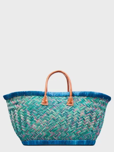 Le Comptoir de la plage Aravola Пляжна сумка Солома зелений