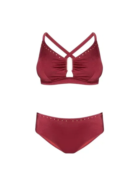 Bikini Fiorella Rubino z ćwiekami czerwone