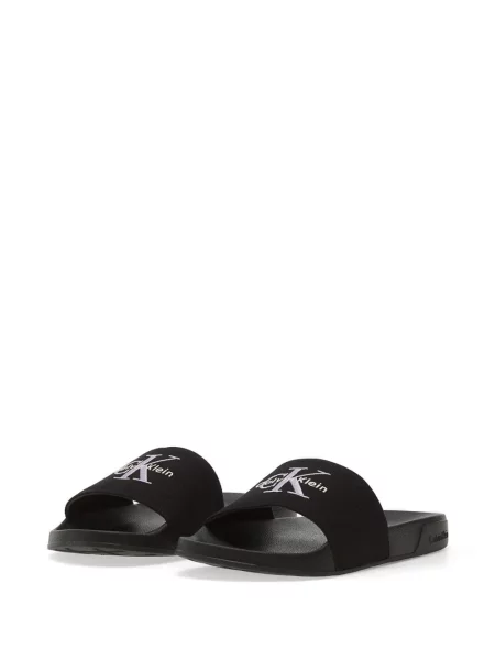 Papuci Calvin Klein cu broderie negru