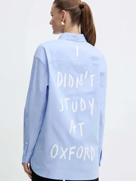 MAX&Co. cămașă din cu guler clasic relaxed albastru