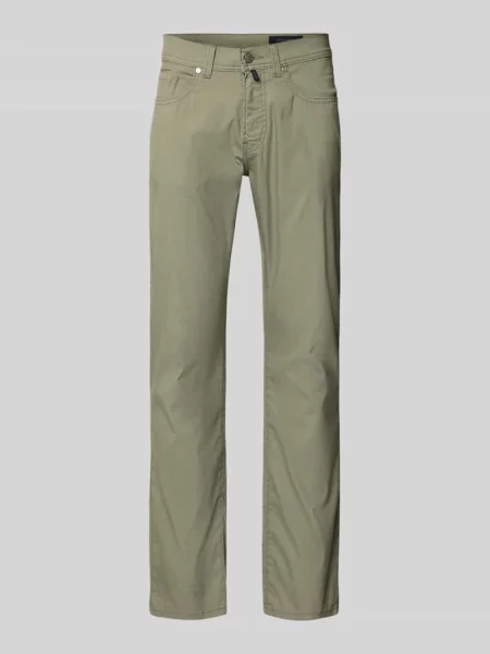 Spodnie w kroju regular fit z detalem z etykietą model Lyon' Pierre Cardin