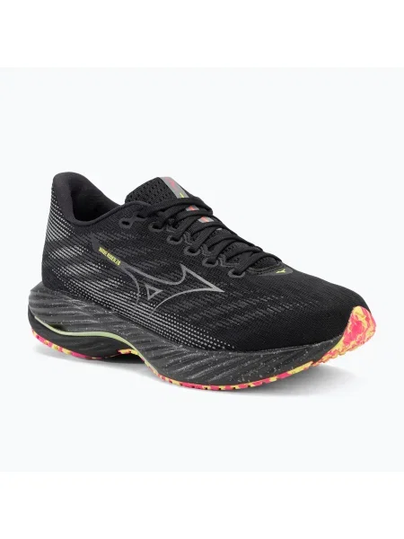 Мъжки обувки за бягане Mizuno Wave Rider 28 black/silver/sunny lime черно