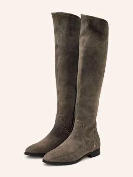 Dirndl & Bua Overknee Kozačky černošedá