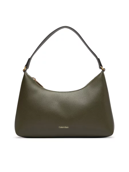 Calvin Klein Дамска чанта Foil Logo Small Shoulder Bag Тъмнозелен