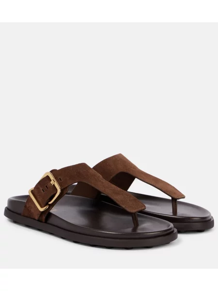 Chiloți tanga Tod's din piele de căprioară maro