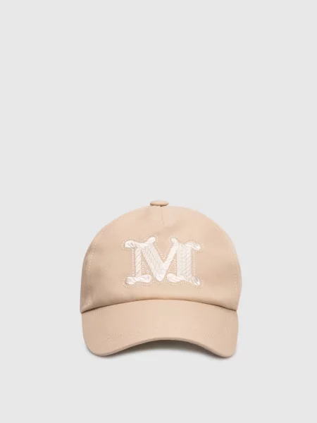 Кепка MXARIBALDO з вишивкою монограми логотипа Max Mara бежева