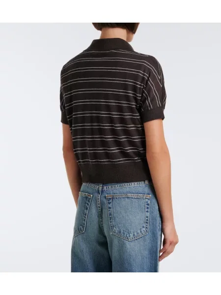 Tricou polo Arch4 din cașmir maro