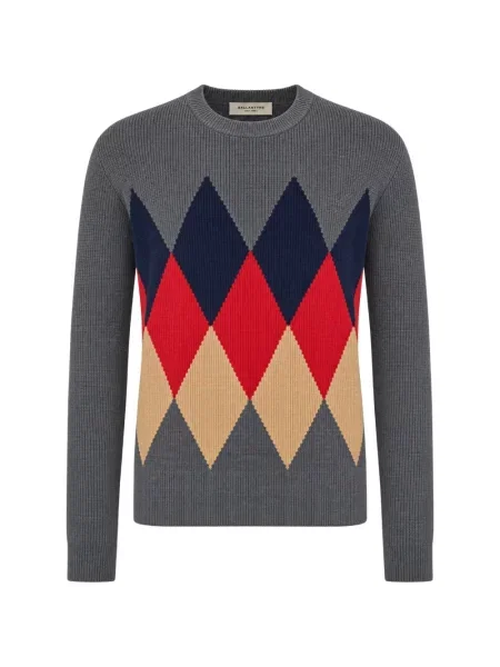 Pulover Ballantyne cu model argyle gri