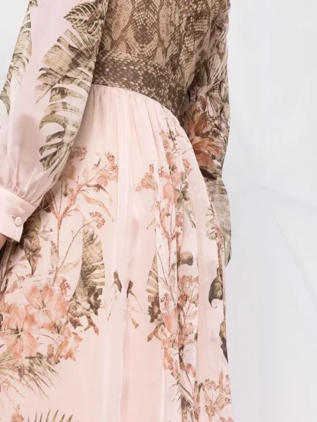 Rochie de seară Alberta Ferretti cu model floral cu imagine roz