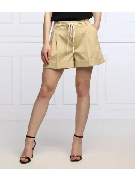 TWINSET Pantaloni scurți | Relaxed fit | cu adaos de in bej