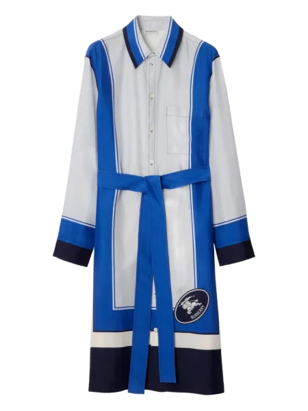 Rochie tip cămașă Burberry de mătase alb