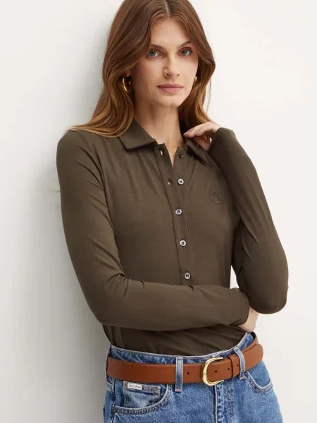 Tricou mânecă lungă Pinko gri