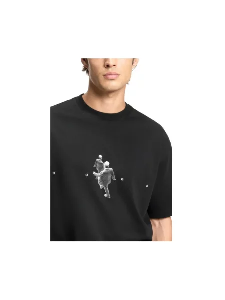T-shirt o kroju regular fit z czystej bawełny model ‘DOLLO’ Hugo czarna