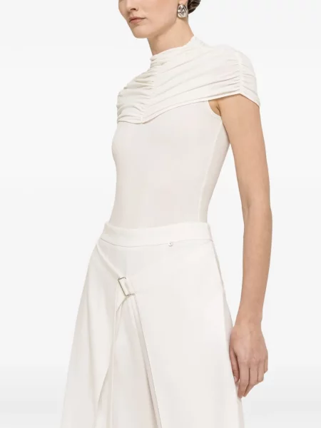 Body Nissa cu volane alb