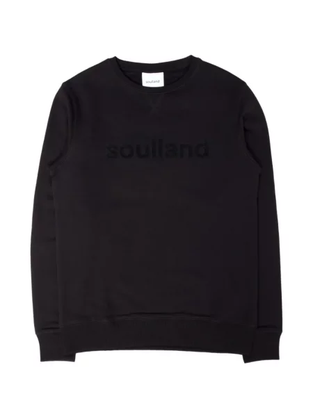 Hanorac crewneck Soulland cu decolteu rotund negru