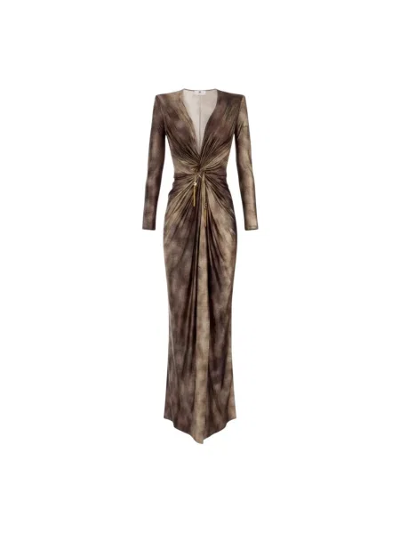 Sukienka wieczorowa Elisabetta Franchi brązowa
