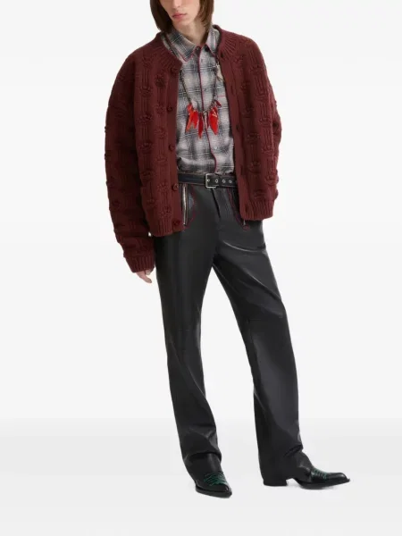 Pantaloni Marni din piele negru