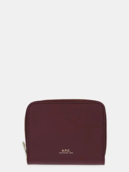A.P.C. portofel de piele PORTE.MONNAIE CHELSEA violet